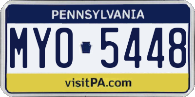 PA license plate MYO5448