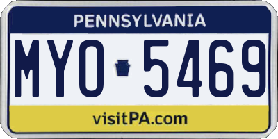 PA license plate MYO5469