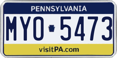 PA license plate MYO5473