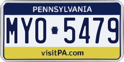PA license plate MYO5479