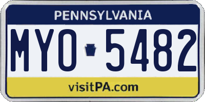 PA license plate MYO5482