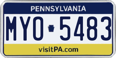 PA license plate MYO5483