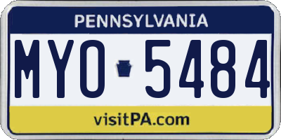 PA license plate MYO5484