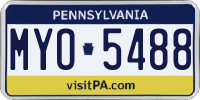 PA license plate MYO5488