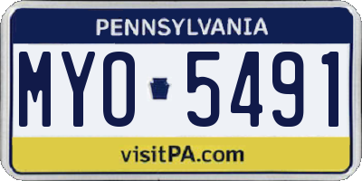 PA license plate MYO5491