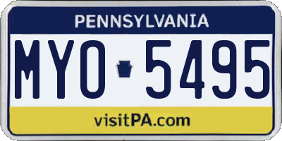 PA license plate MYO5495
