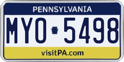 PA license plate MYO5498