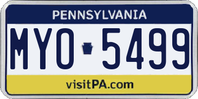 PA license plate MYO5499
