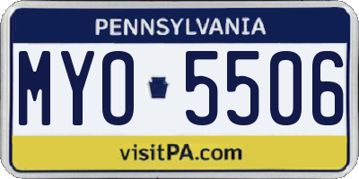 PA license plate MYO5506