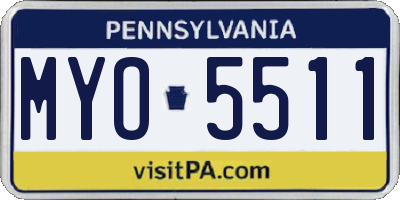PA license plate MYO5511
