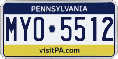 PA license plate MYO5512