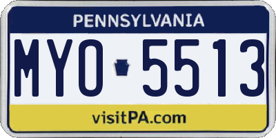PA license plate MYO5513