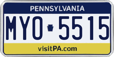 PA license plate MYO5515