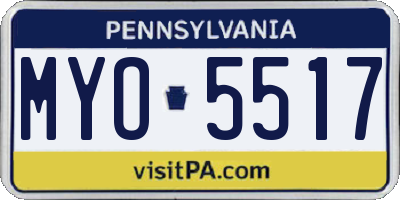 PA license plate MYO5517