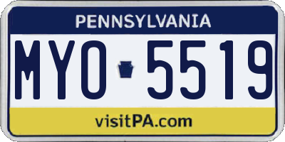 PA license plate MYO5519