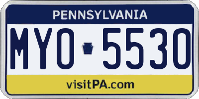 PA license plate MYO5530