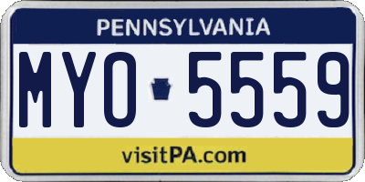 PA license plate MYO5559