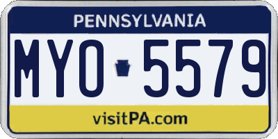 PA license plate MYO5579