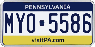 PA license plate MYO5586