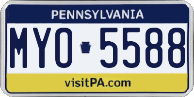 PA license plate MYO5588