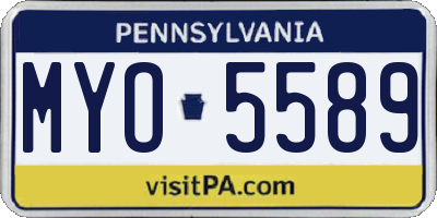 PA license plate MYO5589