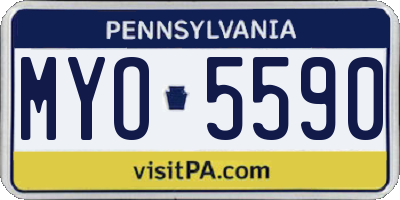 PA license plate MYO5590