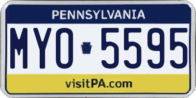 PA license plate MYO5595