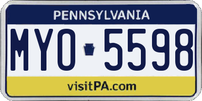 PA license plate MYO5598