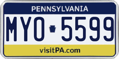 PA license plate MYO5599
