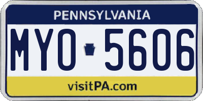 PA license plate MYO5606
