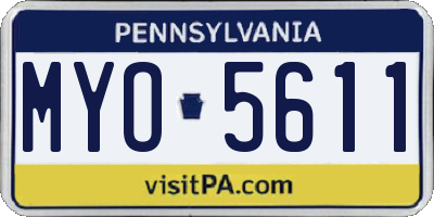 PA license plate MYO5611