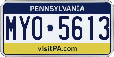 PA license plate MYO5613