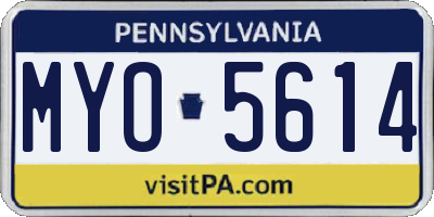 PA license plate MYO5614