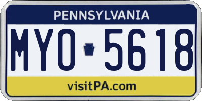 PA license plate MYO5618