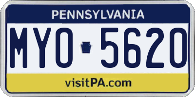 PA license plate MYO5620
