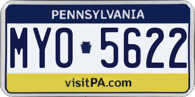 PA license plate MYO5622