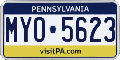 PA license plate MYO5623