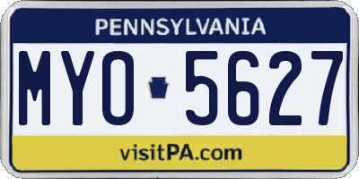 PA license plate MYO5627