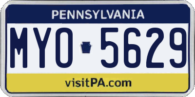 PA license plate MYO5629