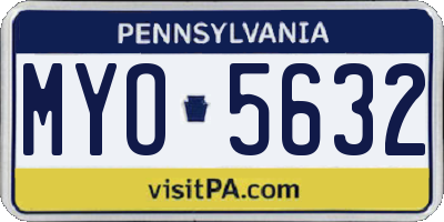 PA license plate MYO5632