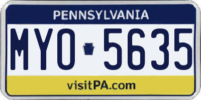 PA license plate MYO5635
