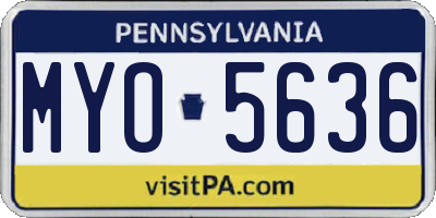 PA license plate MYO5636