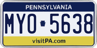 PA license plate MYO5638
