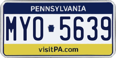 PA license plate MYO5639
