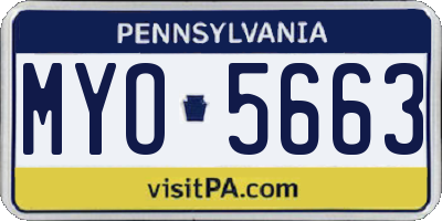 PA license plate MYO5663