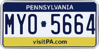 PA license plate MYO5664