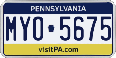 PA license plate MYO5675