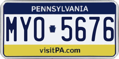PA license plate MYO5676