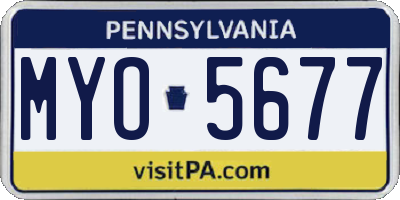 PA license plate MYO5677
