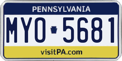 PA license plate MYO5681